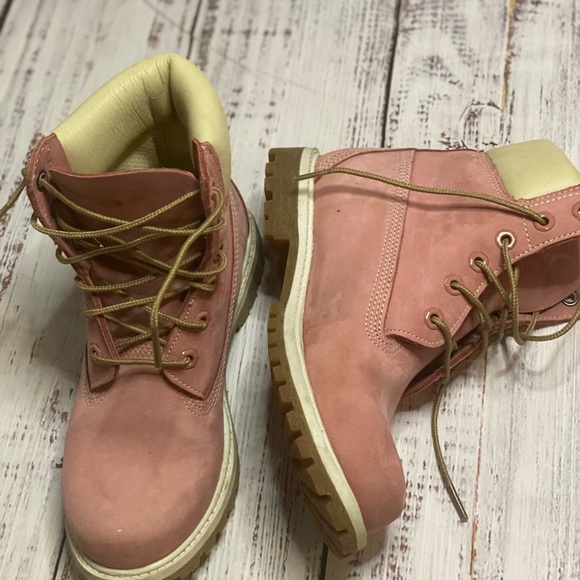 Timberland Pink leather combat boots Size 6 - Picture 7 of 16